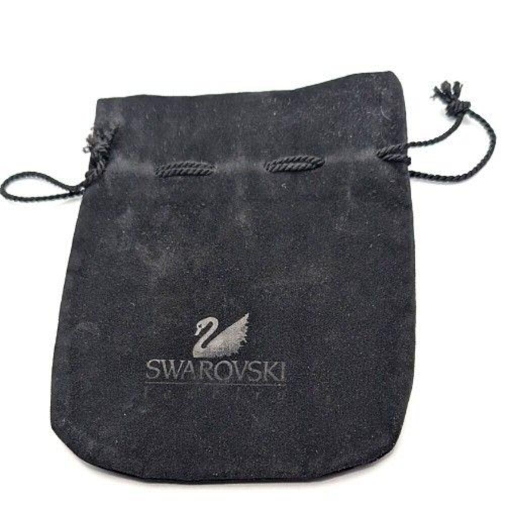 Swarovski Jewelry Pouch Black Velvet Drawstring Dust Bag Logo Small Travel Gift
